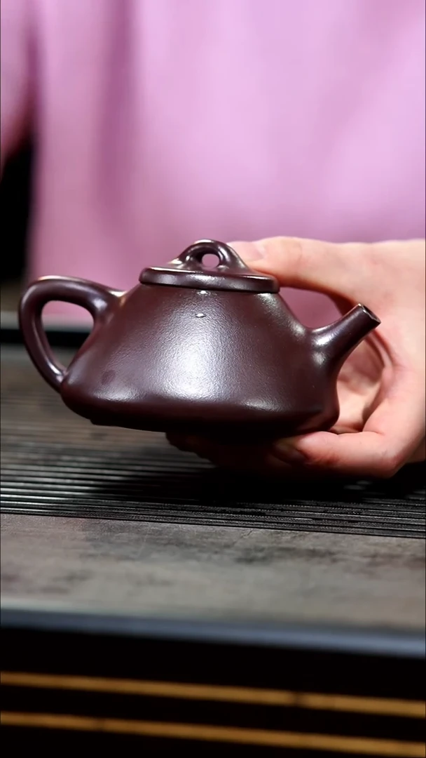 【闪购商品】紫砂茶壶微瑕锔钉金龙血石红子冶石瓢220cc