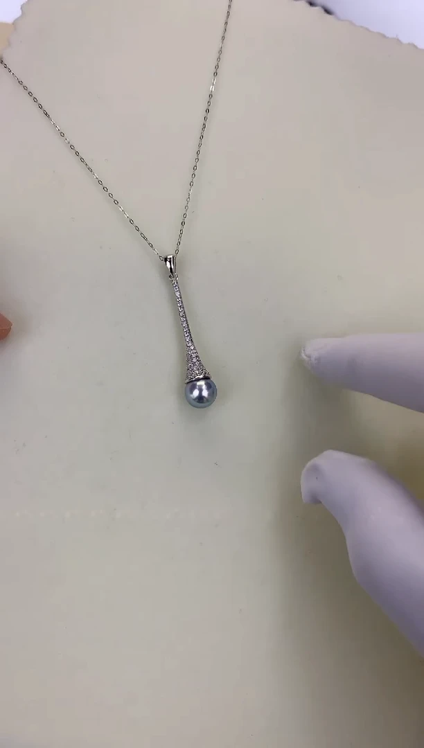 银S925镶嵌DA海水珍珠 GD176 吊坠