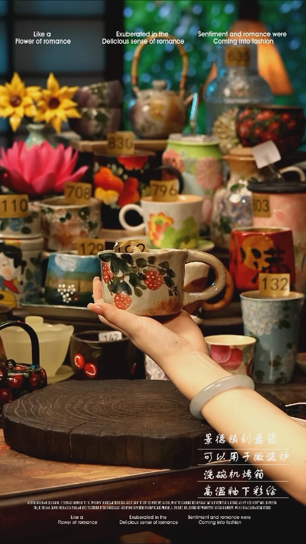 陶瓷景德镇高温釉下彩手工手绘款式