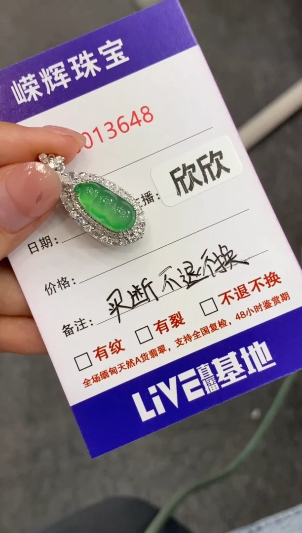 颈饰18K金镶嵌翡翠M****g买断 不退不换