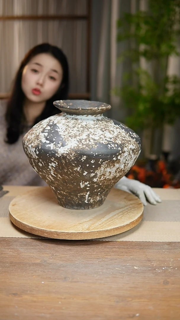 【闪购商品】陶瓷 花器诧寂黑大飞碟