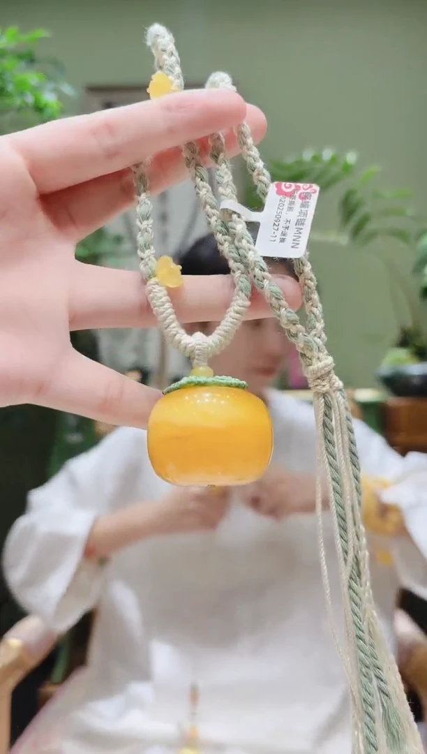 裸石蜜蜡未镶嵌蜜蜡绳编项链MNN0927-11多样性发货