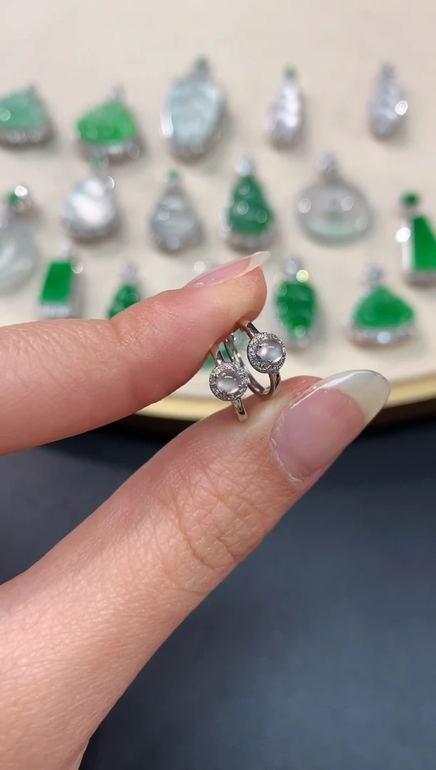 【闪购商品】翡翠耳饰18K金镶嵌A26|多样性发货一件980+0