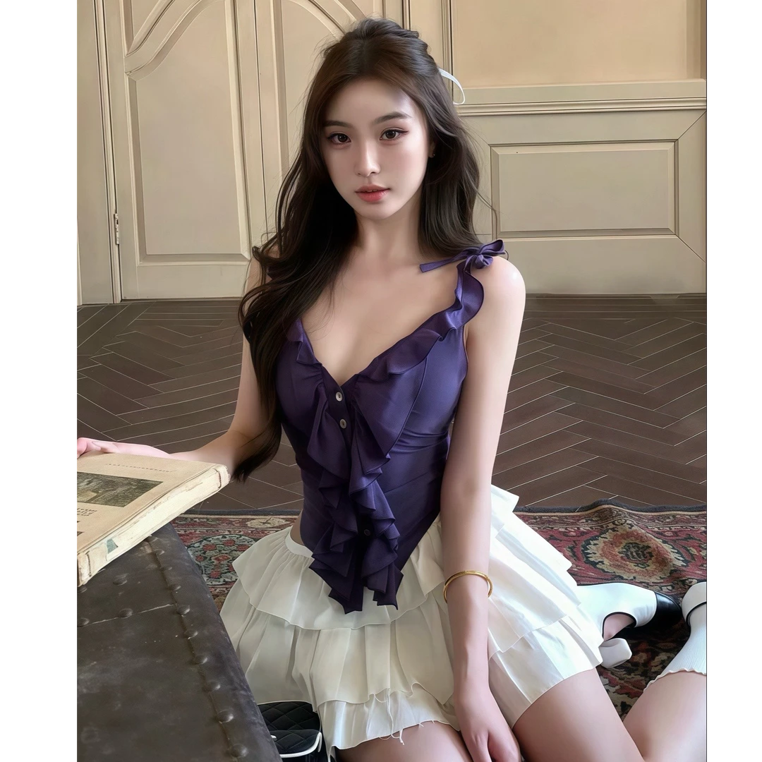 2025夏季新款时尚百搭吊带背心气质显瘦洋气休闲百搭性感辣妹露背