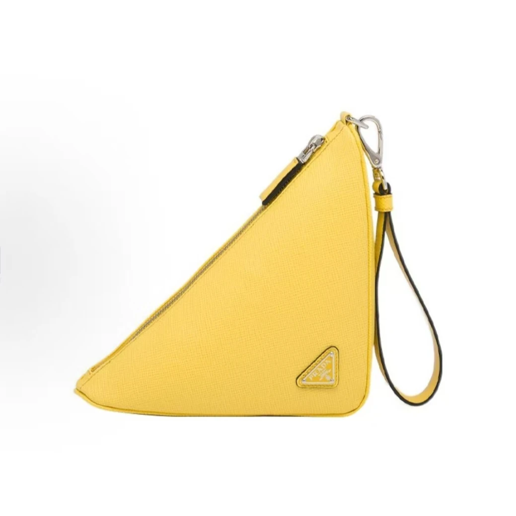 95新 Prada/普拉达 普拉达黄色手拿包/X21