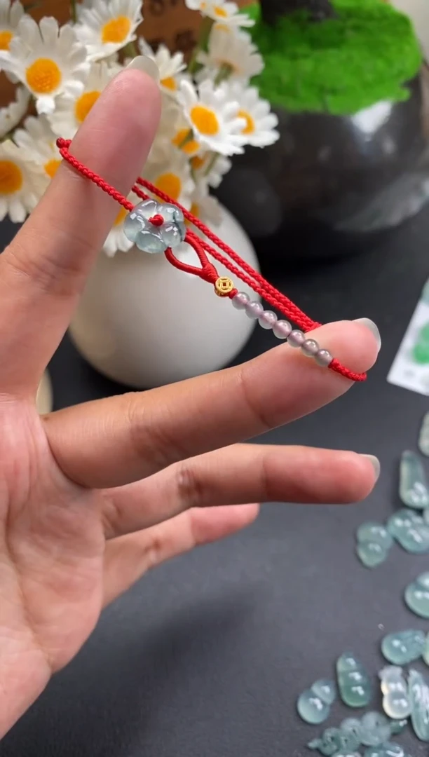 散珠翡翠花花手绳