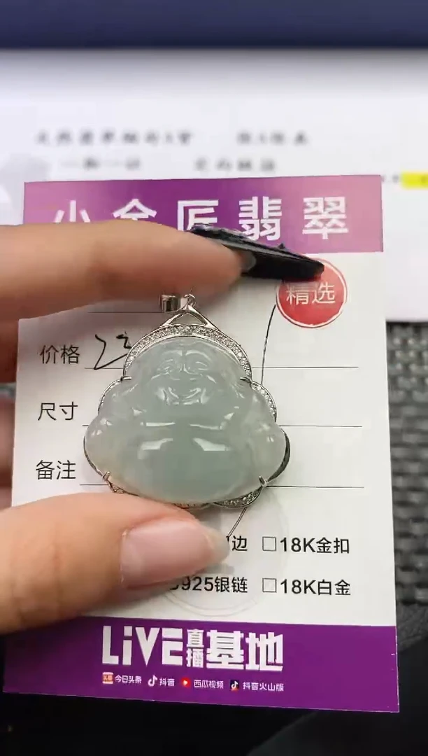 颈饰银S925镶嵌翡翠权*界挂件