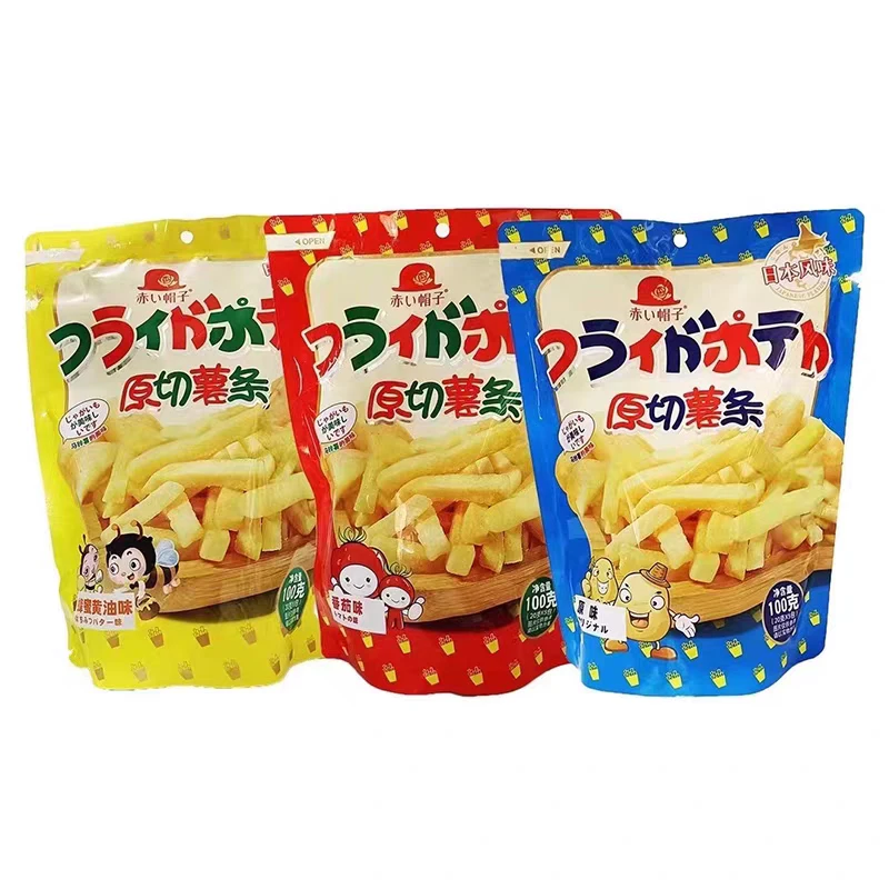 【休闲粮食】赤帽子原切薯条番茄味100g香脆休闲零食（口味随机发货）