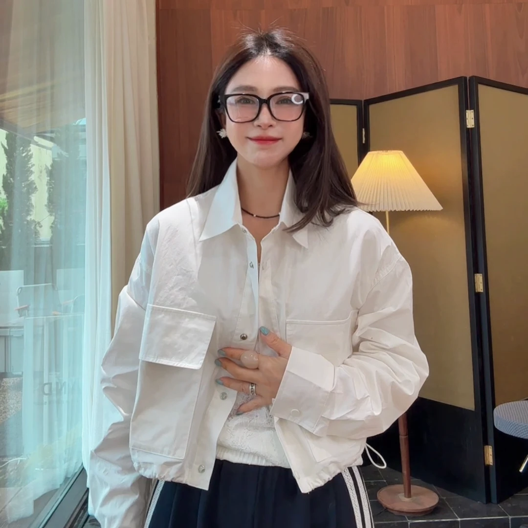 LYXZ x 大小与【告白气球】春季新款两侧抽绳翻盖方口袋外套75373