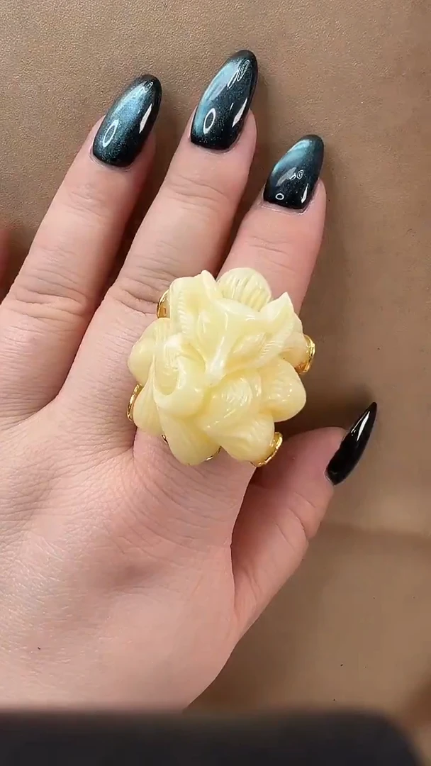 琥珀颈饰未镶嵌戒指