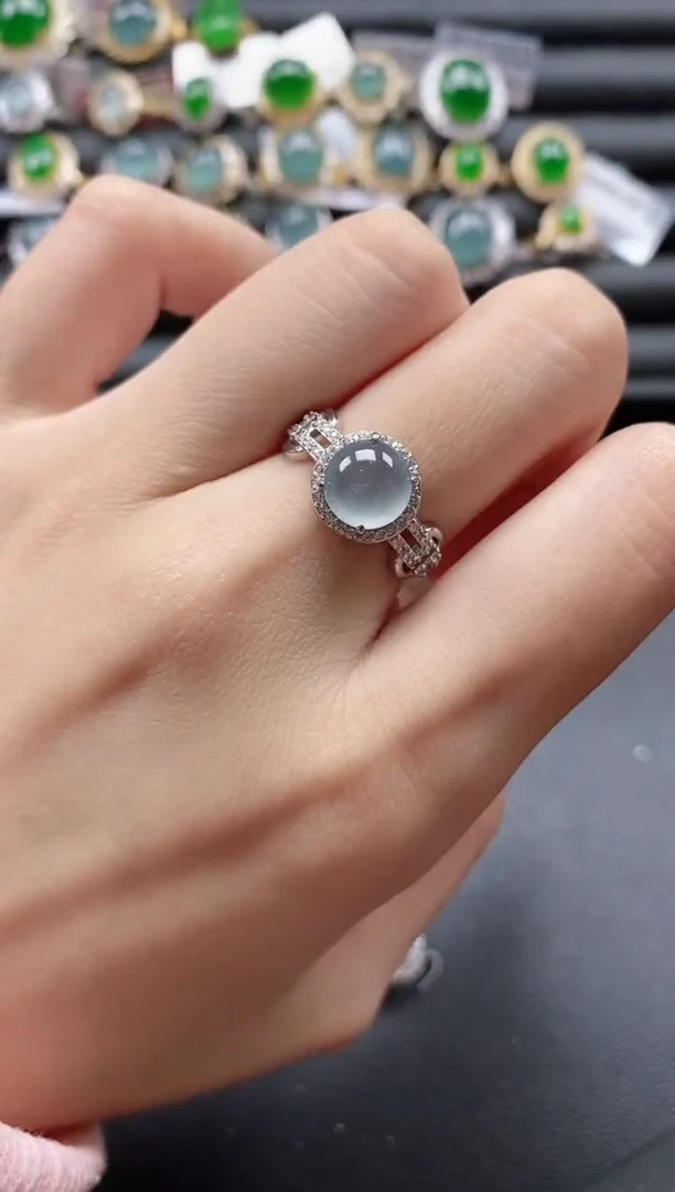 【闪购商品】翡翠戒指银S925镶嵌51511-15