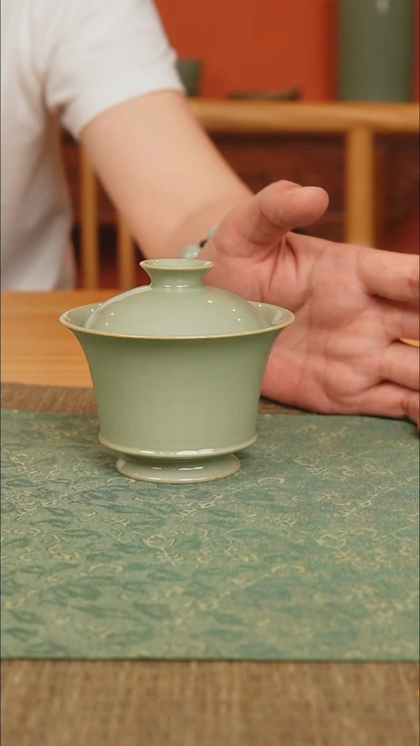 杯越窑秘色瓷马蹄盖碗全品特价款