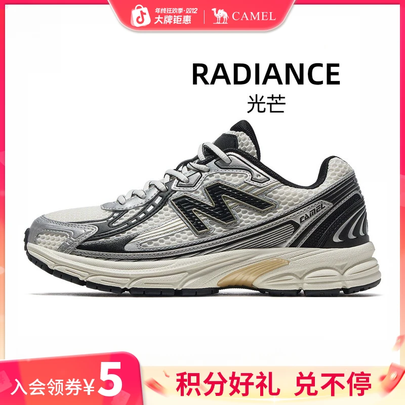 骆驼光芒运动鞋新款男女休闲鞋专用跑步鞋透气减震复古慢跑鞋男士