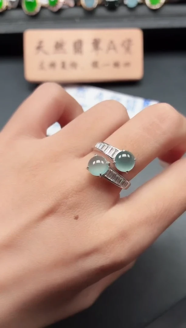 银S925镶嵌戒指翡翠1111