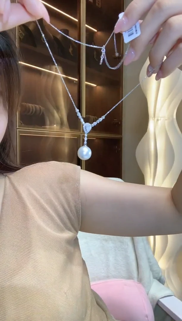 海水珍珠18K金镶嵌项链A68