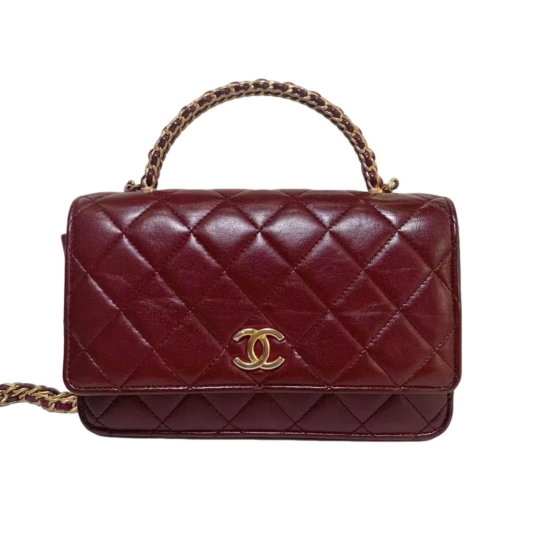 95新 Chanel/香奈儿 Chanel/香奈儿 红色kelly 22k斜挎包bwz10360