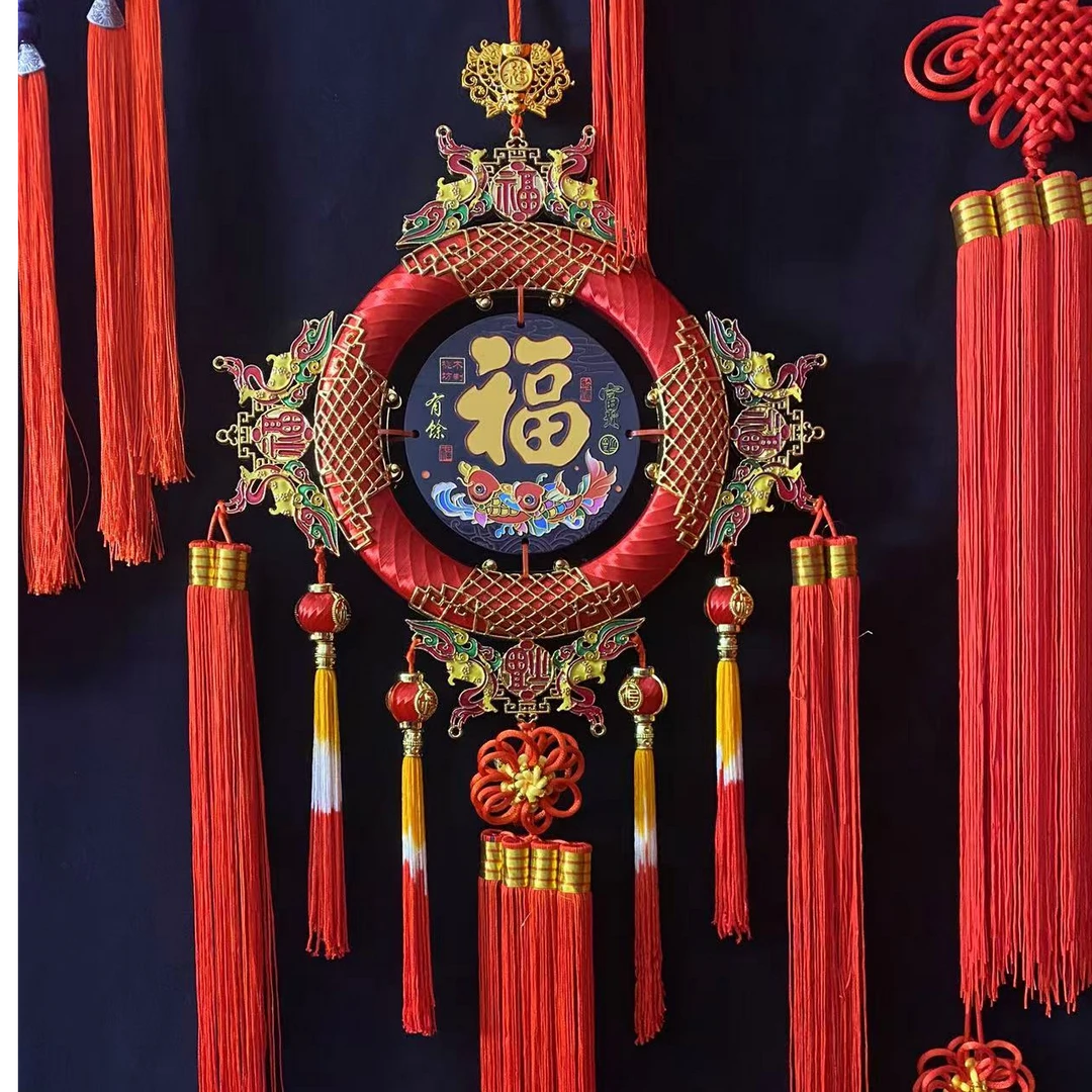 景泰蓝大号桃木中国结