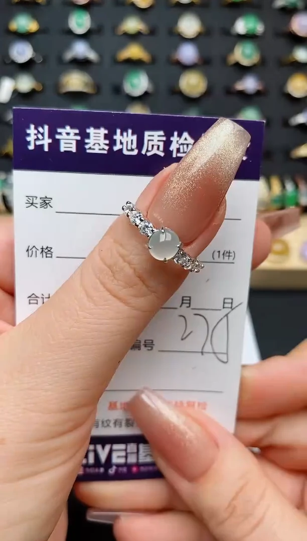 翡翠戒指银S925镶嵌.............