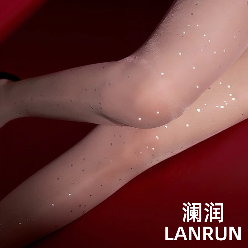 【繁星】闪光亮片丝袜白色512针超薄高透黑丝连裤袜纯欲美肤袜T裆