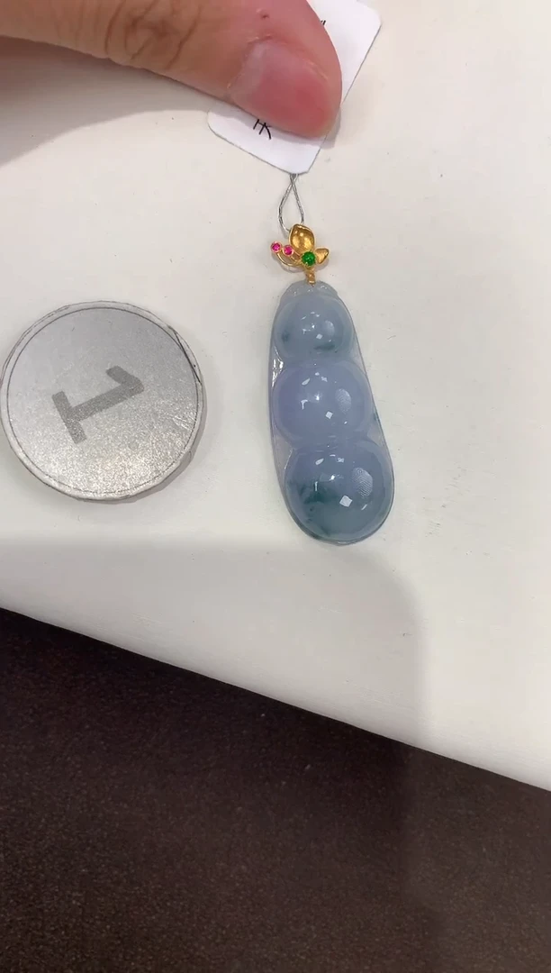 颈饰18K金镶嵌翡翠天然缅甸A货翡翠