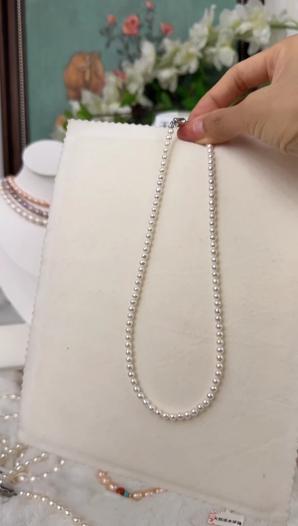 淡水珍珠银S925镶嵌颈饰1