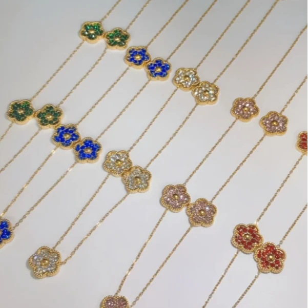 不锈钢项链 项链气质轻奢时尚百搭简约精致带钻满钻