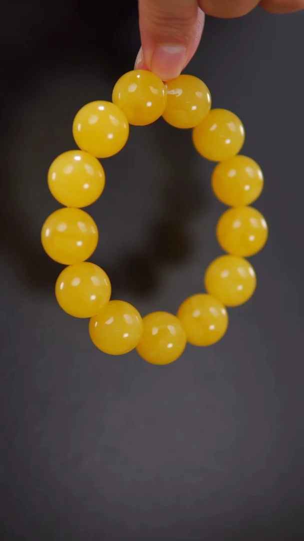 未镶嵌蜜蜡手链同料圆珠手串44.2