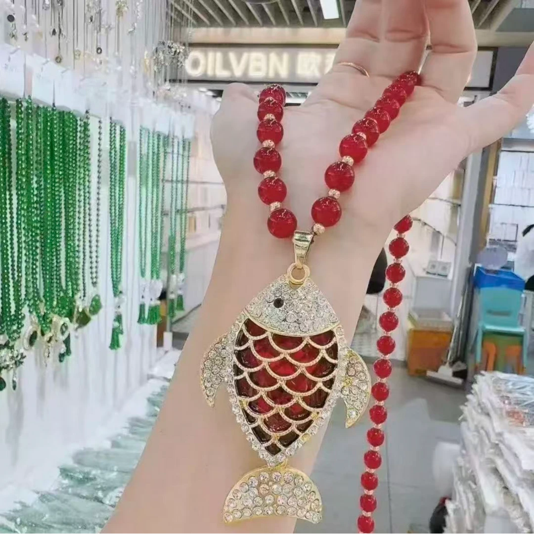 铜合金 红锦鲤女士毛衣链-88004