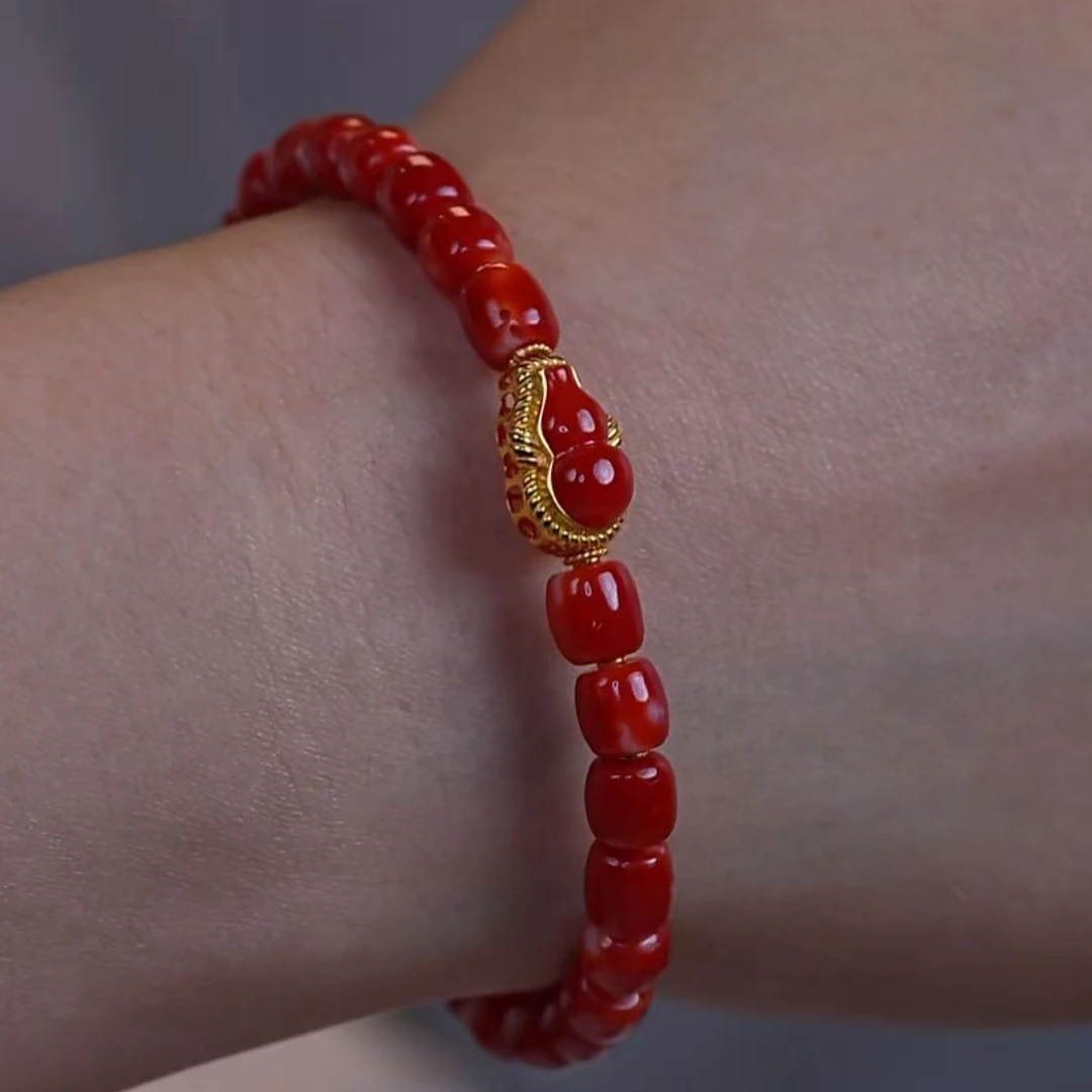 红灵珠宝天然日本阿卡红珊瑚手串