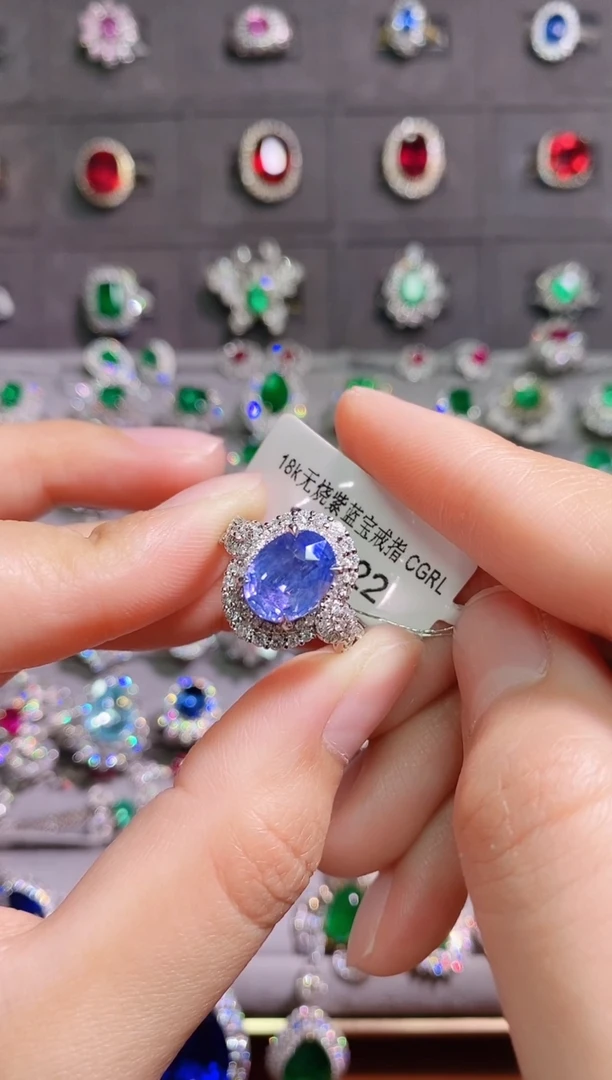【闪购商品】彩色蓝宝石18K金戒指18K金镶嵌1
