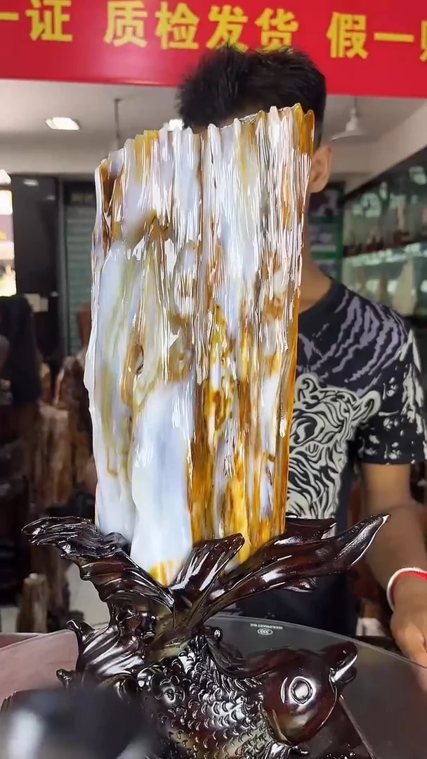 未镶嵌珠宝奇石硅化玉缅甸天然树化玉摆件