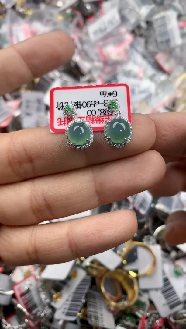 银S925镶嵌戒指翡翠141414---2