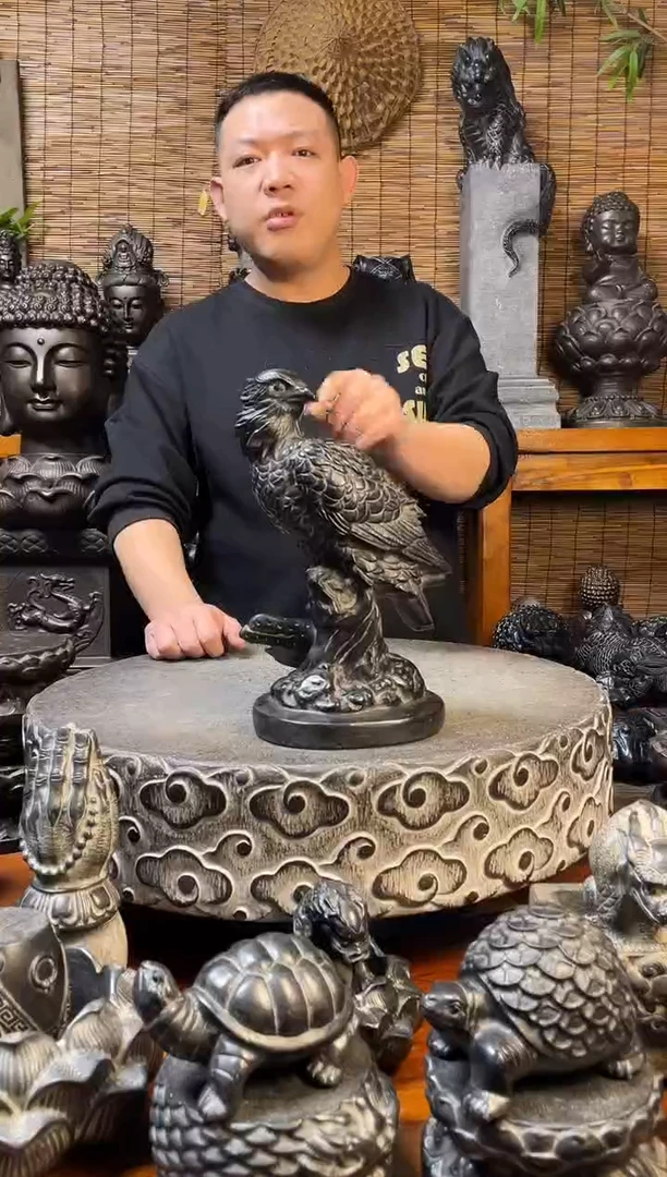 石材30鹰天然青石雕刻