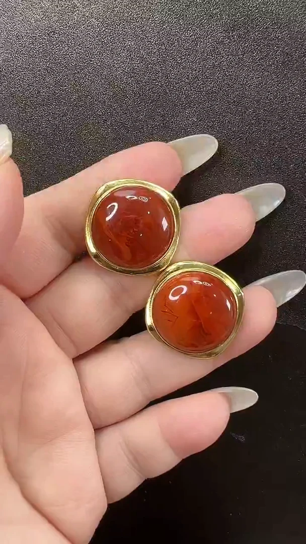 颈饰未镶嵌南红玛瑙耳环