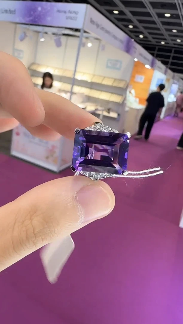 银S925镶嵌戒指黄晶12*16mm