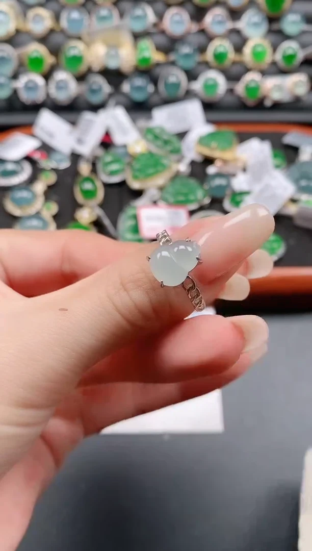 银S925镶嵌戒指翡翠111