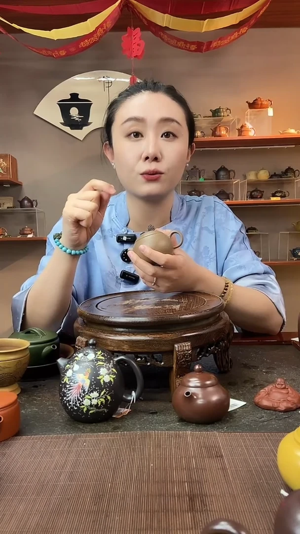 茶壶紫砂小品莲蓬圆珠 五彩段泥