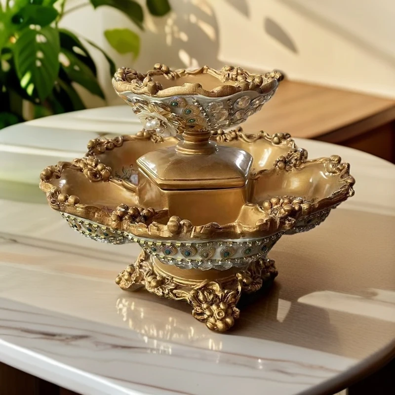 【格桑花系列】欧式轻奢家用上档次六格固定不旋转果盘过年过节糖果