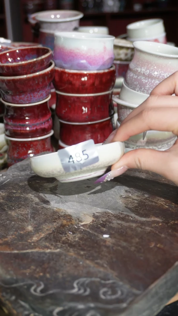 摆件陶精品窑变钧瓷茶器