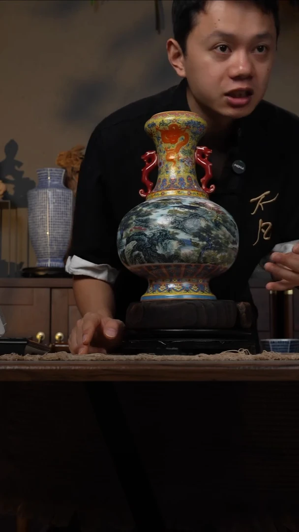 摆件WN问泥景德镇陶瓷花瓶摆件