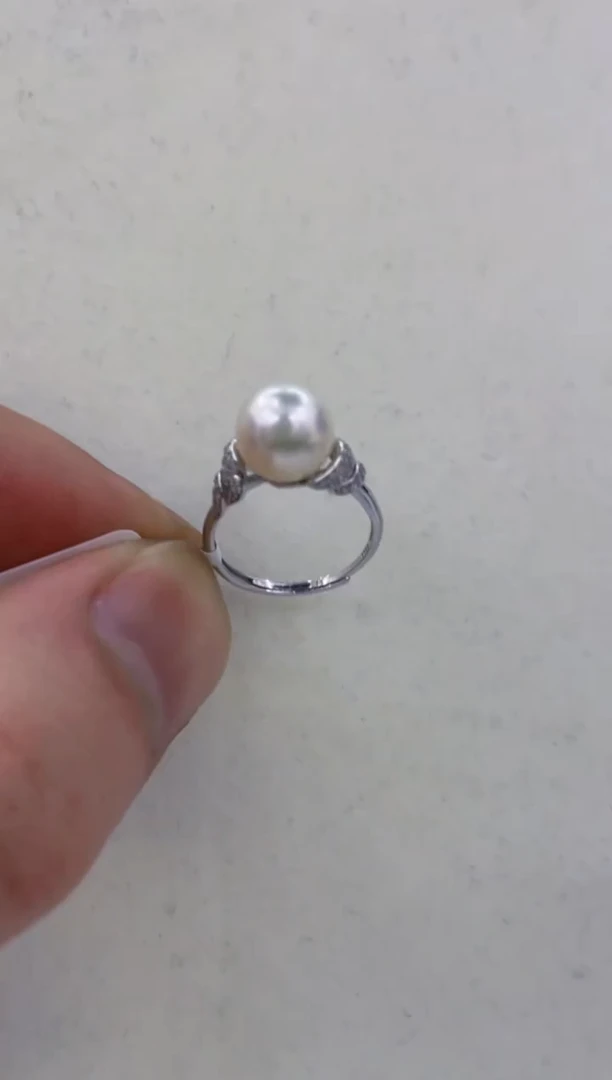 银S925镶嵌戒指海水珍珠