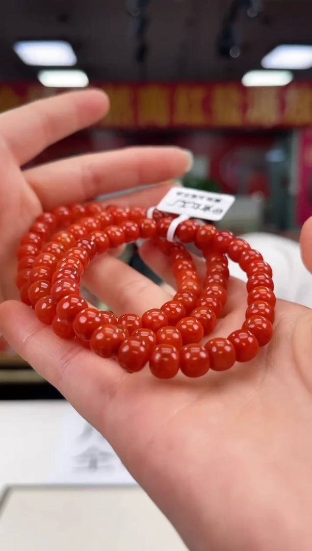 南红玛瑙瓦西老型手串7+未镶嵌（多样式发其一）