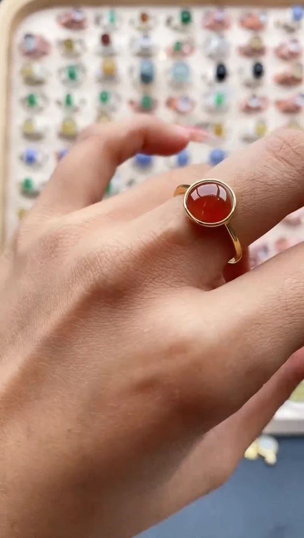 【闪购商品】翡翠戒指银S925镶嵌缅甸天然A货翡翠111  8+7