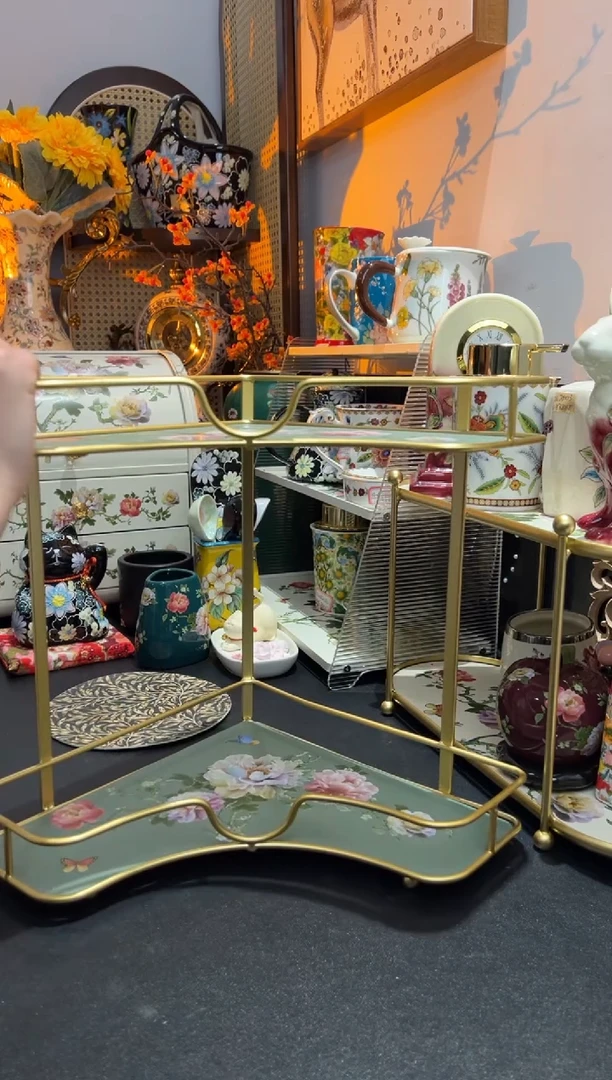 外贸陶瓷家居百货-铁艺双层置物架