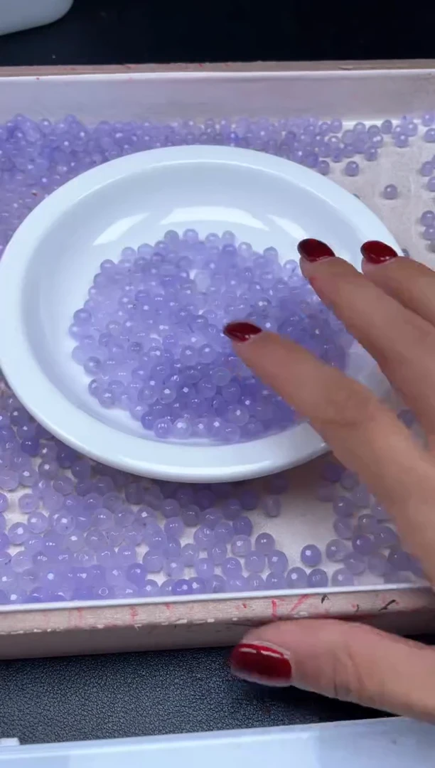 【闪购商品】玛瑙/玉髓颈饰未镶嵌w2183冰仙紫切面6mm*30颗