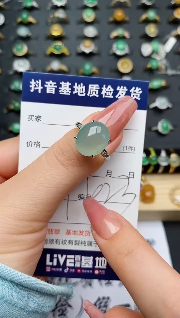 翡翠戒指银S925镶嵌............