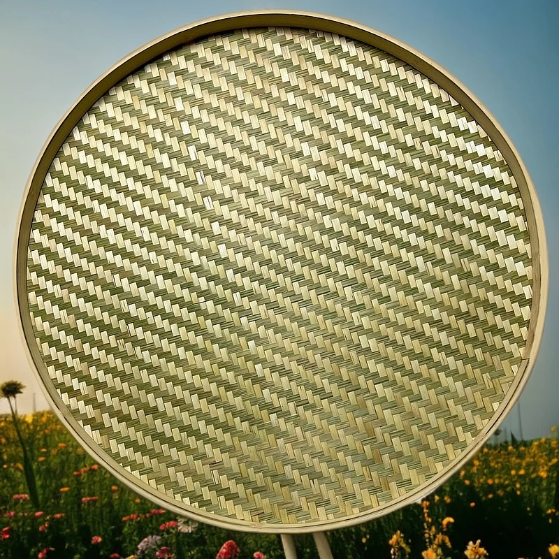 AB1半竹青70cm无孔簸箕农家乐竹匾家用晾晒竹篮竹子竹编手工编织