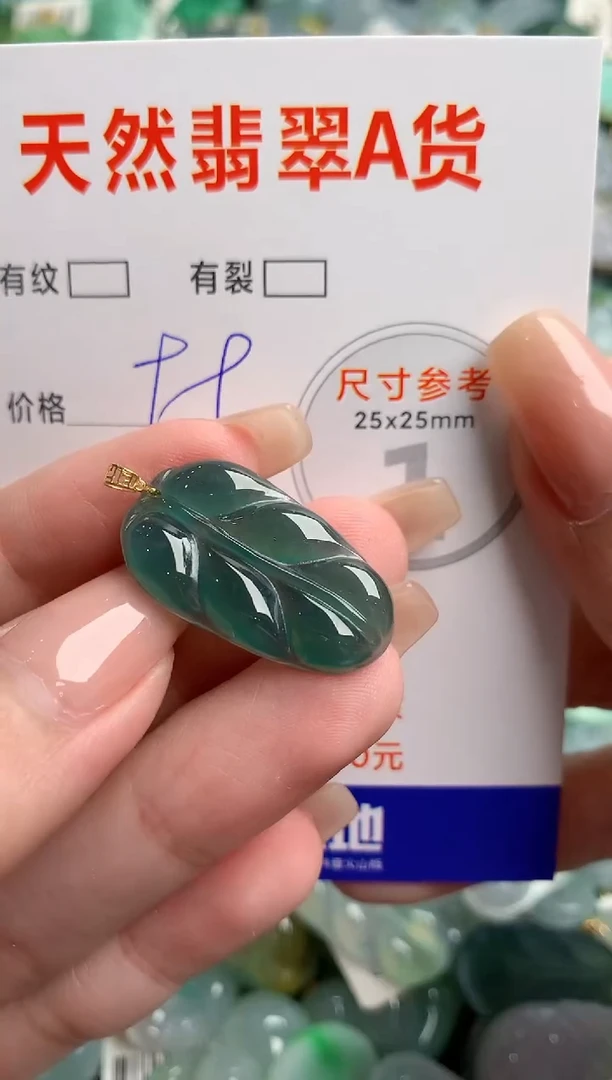 翡翠18K金镶嵌颈饰14002814