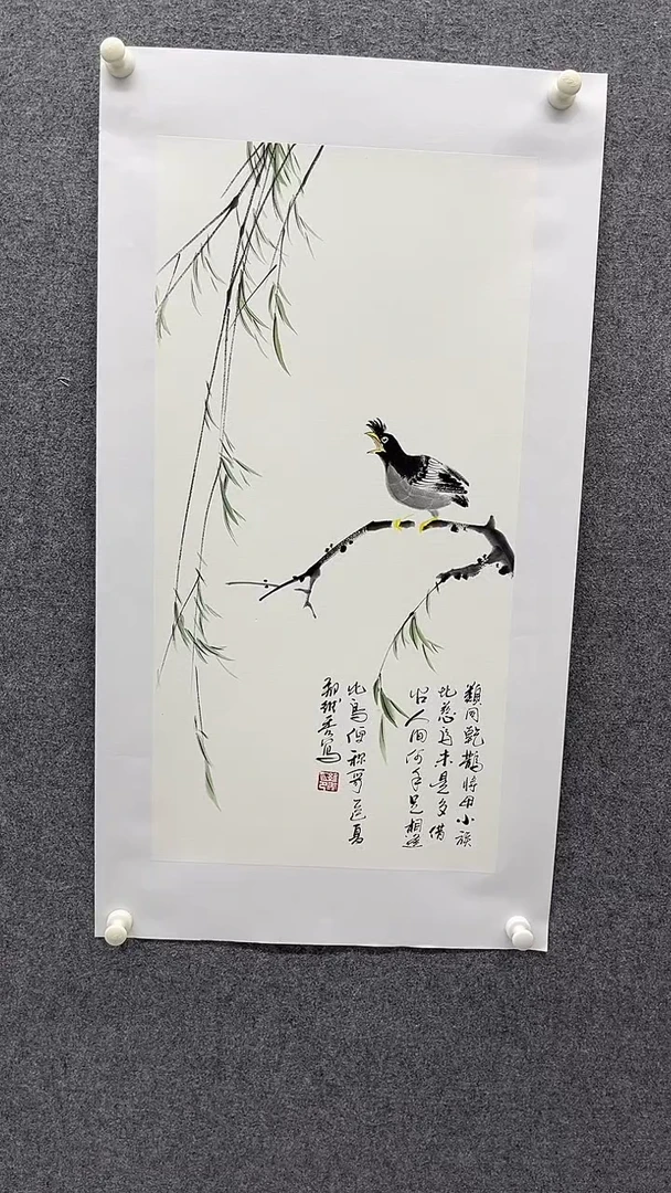 国画靳*昌八哥【已托底】