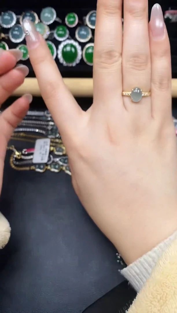 银S925镶嵌戒指翡翠73887